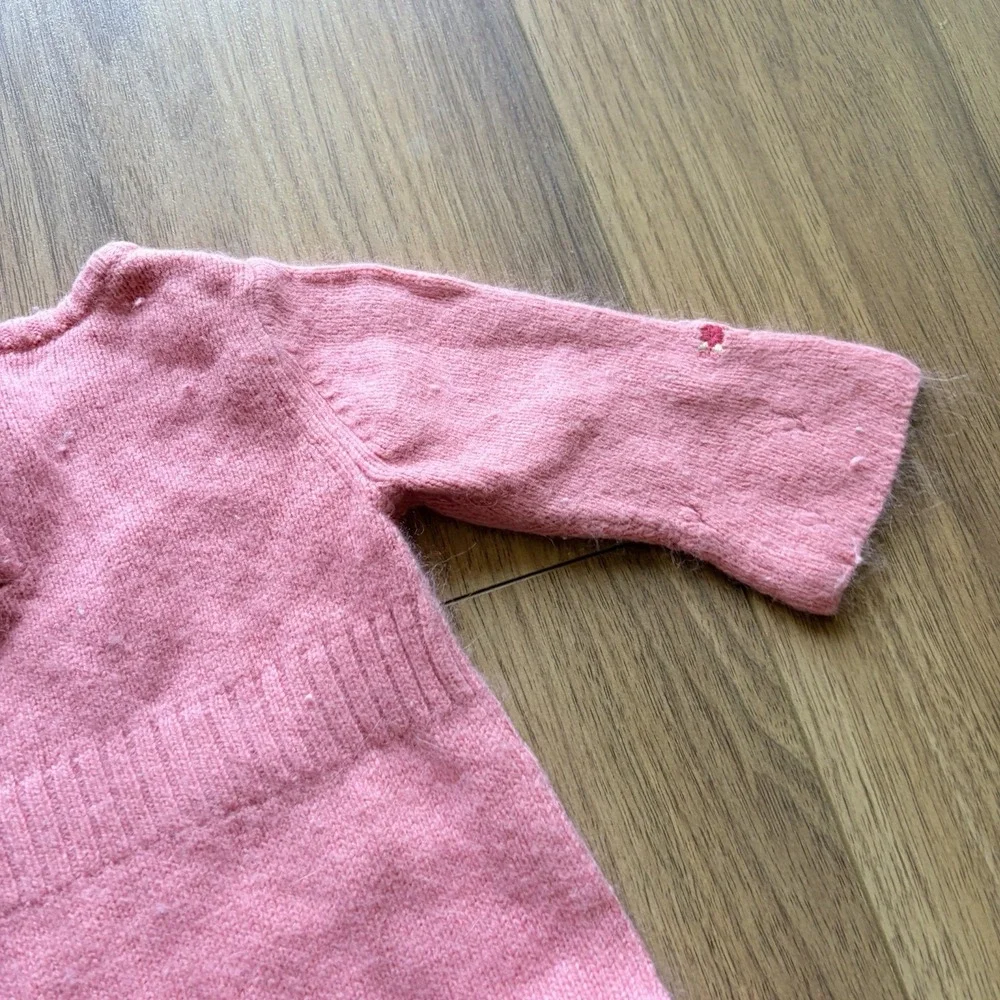 Y2K Gymboree‎ Rabbit Hair Pointelle Baby Girl Pink Dress Floral 3-6 M